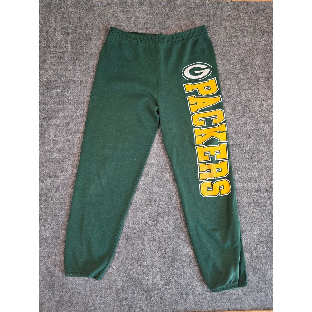 Vintage 90s Green Bay Packers Sweatpants Mens Medium Trench USA Green Joggers